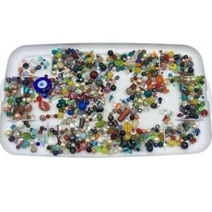 One Pound Mix of Assorted Glass Beads for Jewelry Making, Craft, Repurpose LOT 4